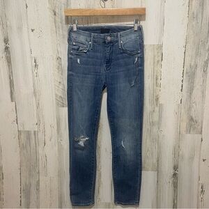Mother The Looker Crop- Gypsy Medium Wash Skinny Mid Rise Jeans size 24